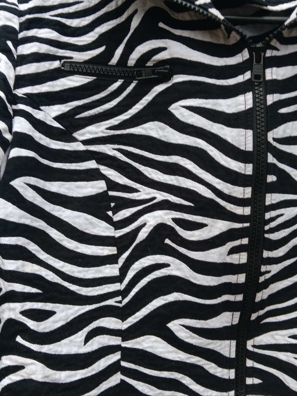 NABI Women's Black & White Zebra Print Cotton Jacket M - Picture 6 of 9